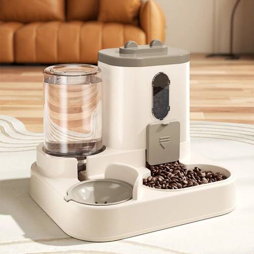 Cat Bowl Automatic Feeder with Spill Proof Design with Water
