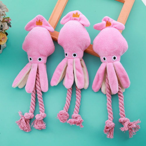 Dog toys sound, cotton rope, octopus bite resistant