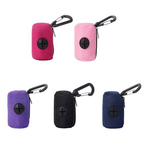Mesh Dog Poo Bags Dispenser Portable Hanging with Buckle Dog