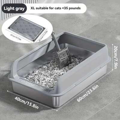 EXtra Large Stainless Steel Cat Litter Box with Lid - Enclos