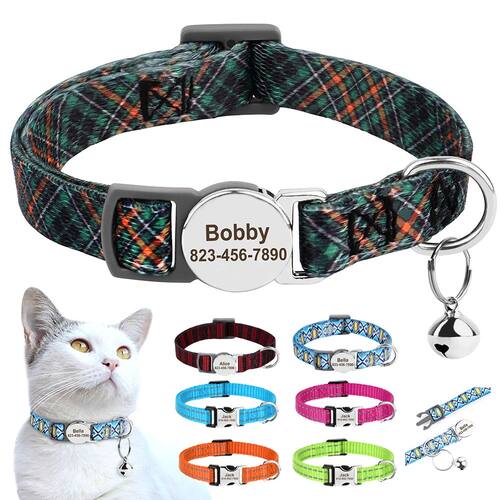 Personalized Cat ID Collar Anti-lost Puppy Cats Name Collars