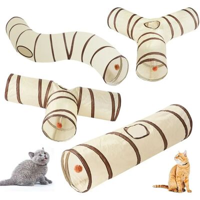 Fun Polyester+Steel Wire Cat Tunnel Tube Breathable Foldable