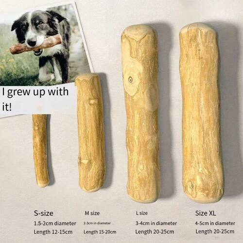 Natural Coffee Wood Dog Chew Toys Long Lasting Chewable Stic