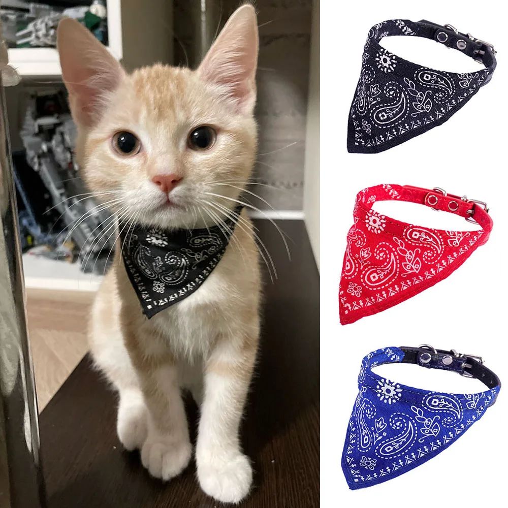 Cute Printed Bandana Cat Collar Puppy Dog Cat Scarf Collar T