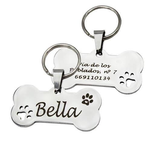 Pet ID Tag Personalized Free Engraved Keychain for Cat Puppy