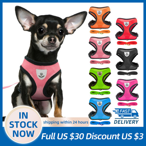 Dogs Puppy Harness Collar cat Dog Adjustable Vest Walking