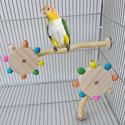 Random Color Perch Toy with Rotating Ball Wood Interactive B