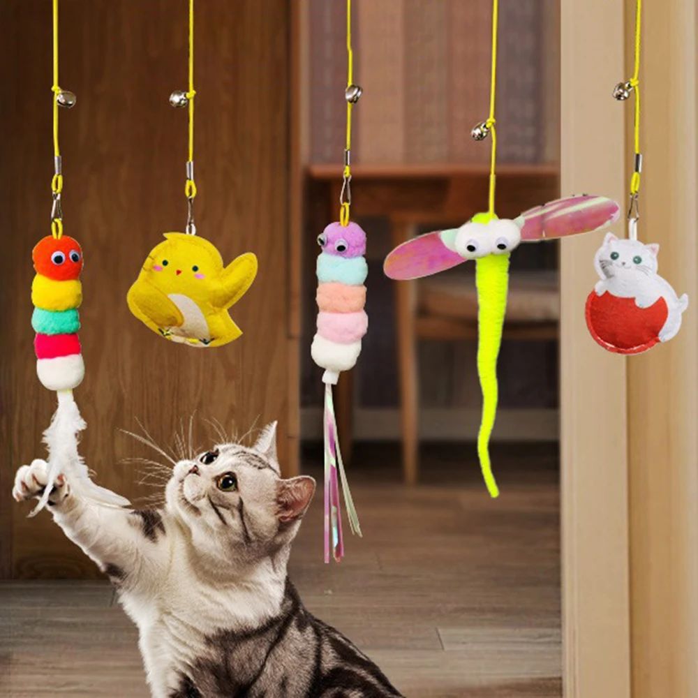 1PC Cat Hanging Cat Toy Hanging Door Elastic Rope Cat Stick