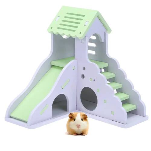 Colorful Mini Eco-board Wooden Slide DIY Assemble Hamster Ho