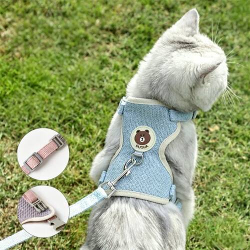 Cat Dog Harness with Lead Leash Vest Mesh Breathable Chest H