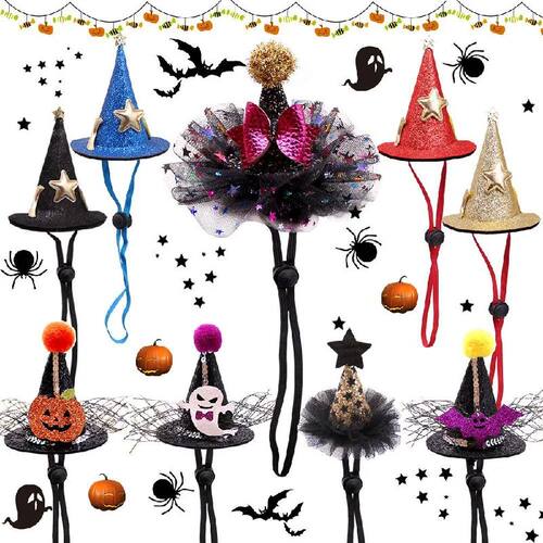 Dog Cosplay Hat Halloween Witch Wizard Pet All Saints Day Dr