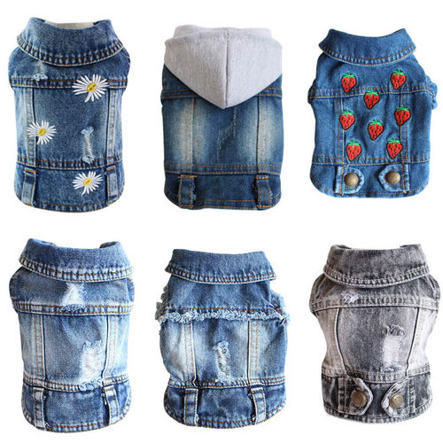 XS-2XL Denim Dog Clothes Cowboy Pet Dog Coat Puppy Clothing