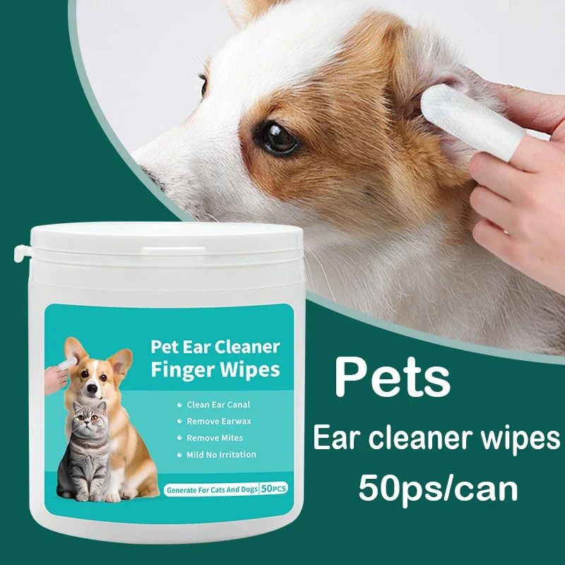 50 PCS Pet Cleaning Products  Ear Cleaning Wipes  Ear Care F