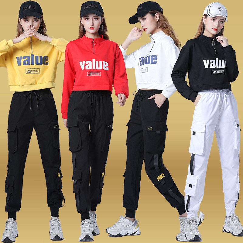 广场舞服新款曳步舞运动装秋季时尚减龄棉鬼步舞衣服套装女
