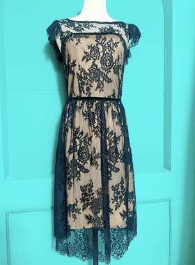 Simona Barbieri意大利高级奢华蕾丝纹身效果连衣裙