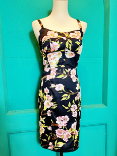 Adam Eve法国巴黎高级真丝花卉连衣裙 for