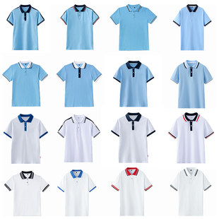 小学生夏季校服短袖上衣军训服班服初中生纯棉运动服套装印制T恤