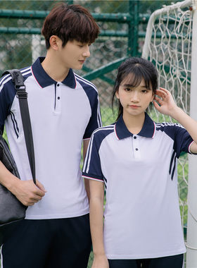 夏季短袖运动装校服套装夏装班服中学生初中生男女纯棉学院风一套