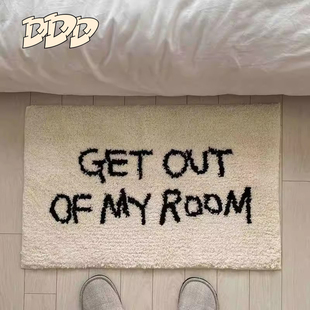 字母植绒地毯卧室簇绒创意床边毯浴室吸水防滑小地垫 个性 DDD 美式