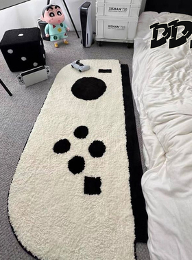 DDD 游戏机手柄潮流地毯卡通switch白色植绒地垫电竞房卧室床边毯