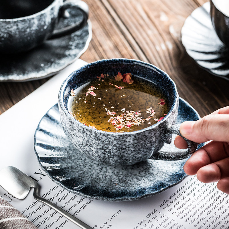 日式复古咖啡杯碟套装创意茶杯水杯拉花杯高档精致花茶水果茶杯碟,餐饮具,咖啡杯,淘宝优惠券,粉丝福利购,淘宝优惠卷