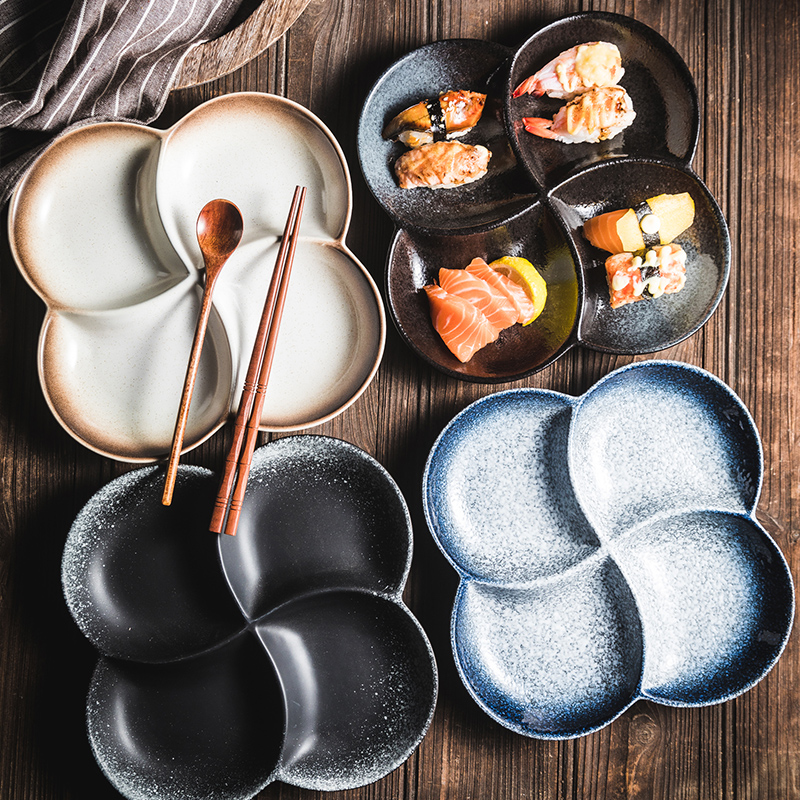 瓷尚家陶瓷家用四格盘分隔盘