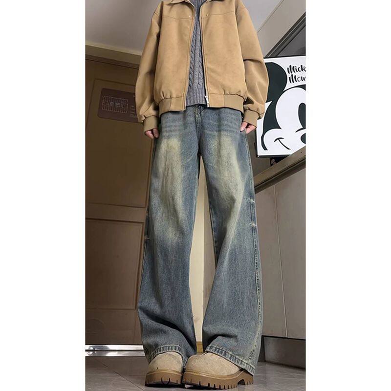 美式水洗复古牛仔裤潮男
