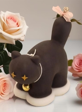 可爱猫咪造型香薰蜡烛生日礼物礼盒摆件男生女生礼物