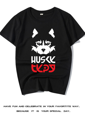 神烦狗T恤可爱二哈宠物犬哈士奇短袖趣味3D宠物表情包上衣潮流T恤