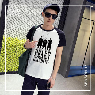 美剧周边浴血黑帮短袖t恤男宽松T恤衫谢尔比衣服时髦夏炸街男夏装