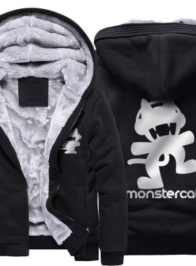 电音猫衣服Monstercat怪兽猫卫衣秋冬青少年加绒加厚猫厂开衫冬衣