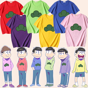 阿松先生短袖t恤衣服阿松空松轻松一松十四松缎松cos动漫半袖上衣