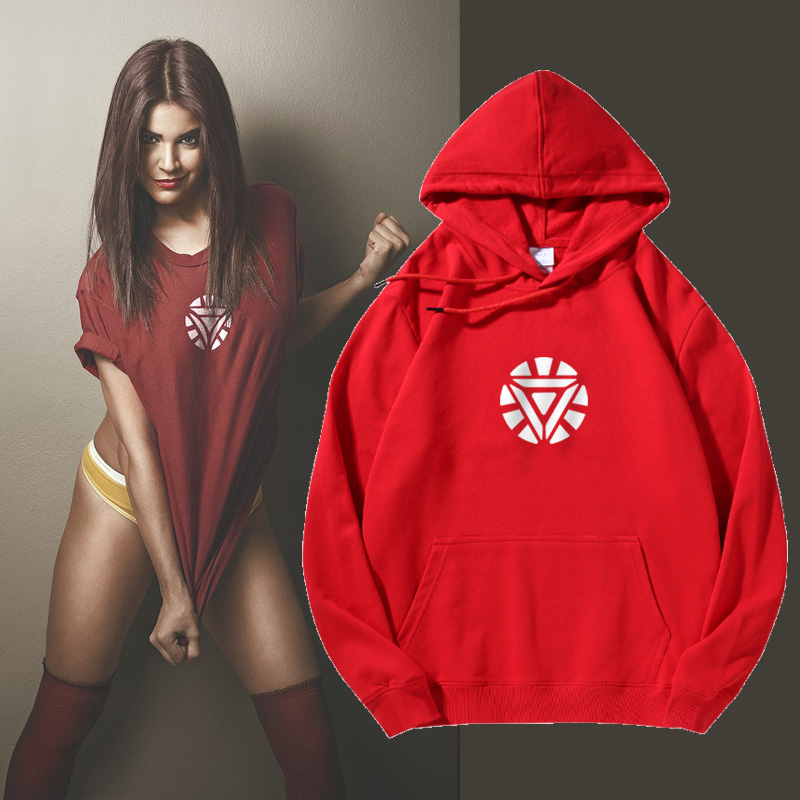 钢铁侠连帽卫衣秋冬加厚加绒漫威联名动漫周边衣服男宽松连帽外套