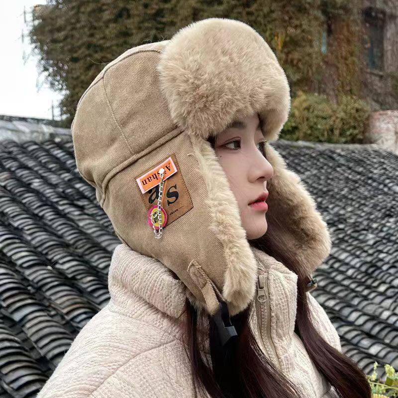 柏雅图帽子女冬季骑行防寒保暖神器骑车防风护耳加绒加厚雷锋帽