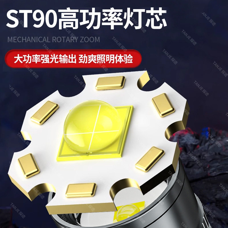 超长续航头灯2024新款强光超亮充电钓鱼感应头戴式手电筒户外登山