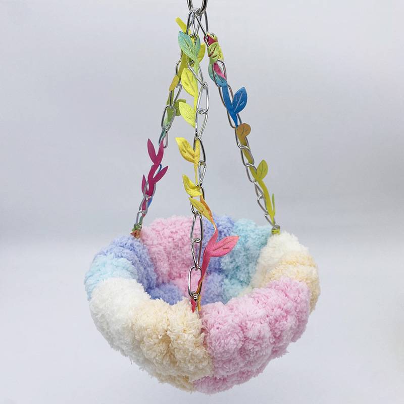 鸟窝窝摇篮窝专用秋千牡丹吊床虎皮悬挂睡窝毛绒鸟窝吊椅