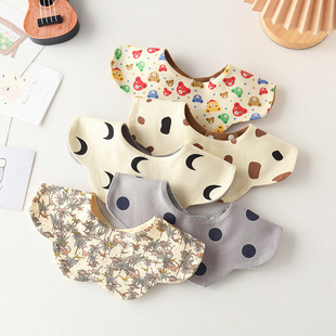 K**y同款婴儿花瓣口水巾双面可用新生儿口水巾辅食围嘴吸水口水兜