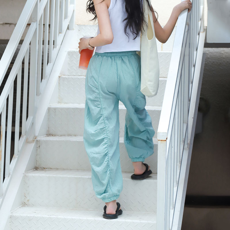 女童防蚊裤冰丝夏季薄款防晒儿童装宽松速干宝宝夏潮酷冰丝泡泡裤