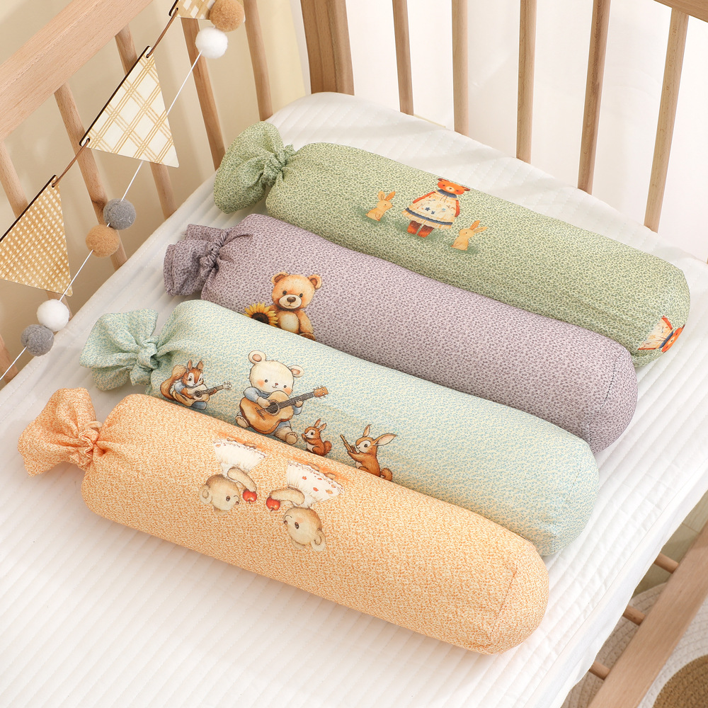 糖果抱枕儿童纱布宝宝安抚枕睡枕婴儿睡觉长条圆柱枕头侧睡靠枕