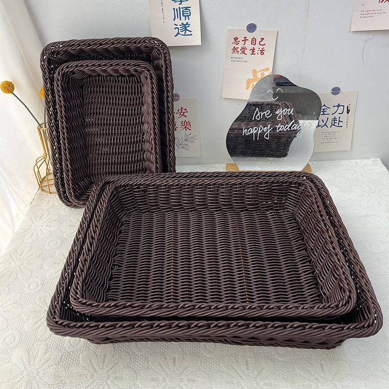 沥水篮超市面包蔬果生鲜收纳筐商超陈列展示筐烧烤馒头收纳便携式