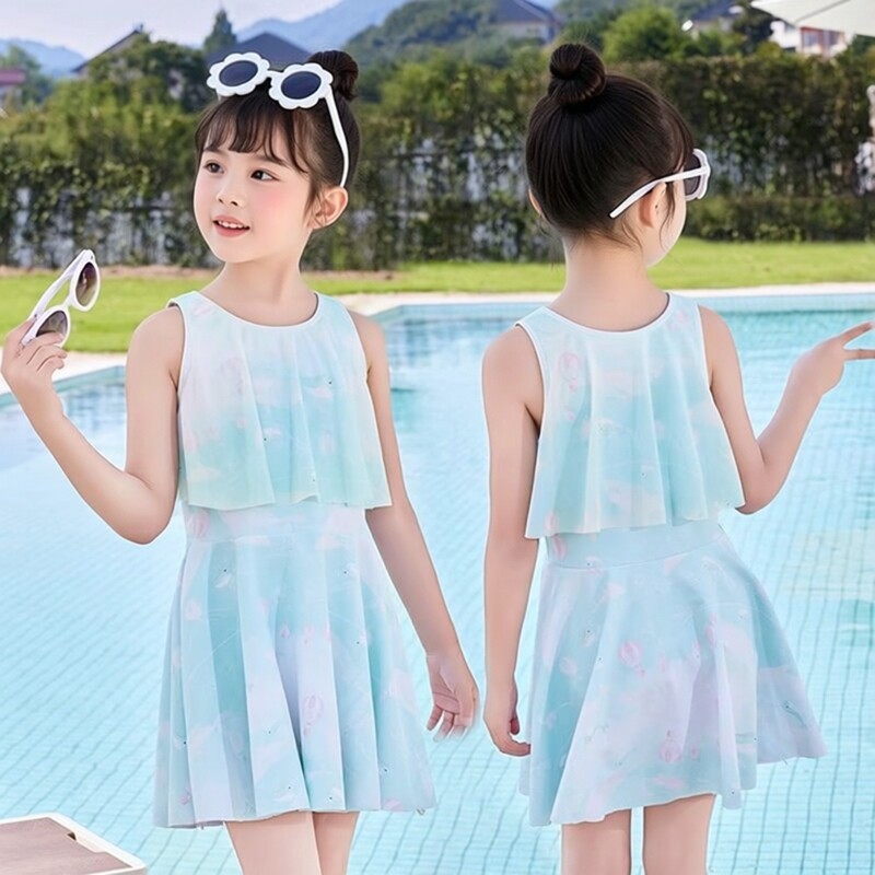 儿童泳衣女2025新款分体可爱泳装韩版女童宝宝洋气女孩中大童套装