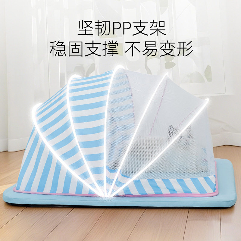 猫窝春夏季经典条纹防蚊帐篷夏天清凉窝透气猫咪中小型犬宠物狗窝