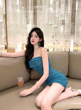 JOYKIKI金金 巴黎女郎 2026春夏显瘦千金风包臀裙辣妹抹胸连衣裙