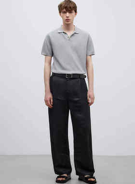 西班牙大师Adolfo Dominguez 2025夏 专柜1K 雅痞范V领POLO衫X900