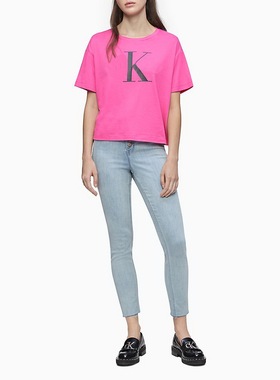 强货 时尚简约 西K Jeans 专柜790 经典LOGO+短款 短袖T恤 U195