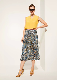 90欧 半身裙 时尚 女V141 百褶裙 COM 气质 欧式 印花