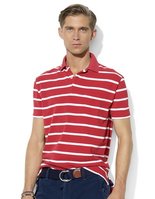 特 强货 P马球 帅气条纹 经典小马仔珠地短袖POLO衫 男K293