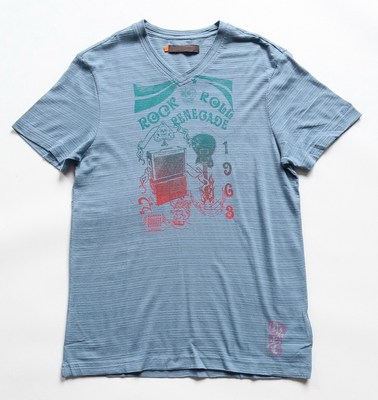 英伦竹节棉印花短袖t恤东方厂