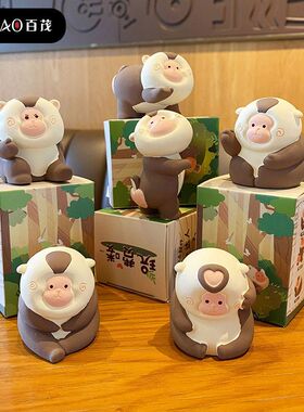 原创玩费喽可爱卡通车载摆件饰树脂猴子家居办公桌面装饰用品礼品