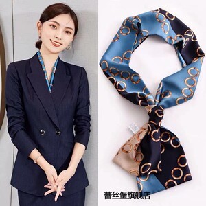 女士百搭丝巾围巾项链装配饰领巾衣服围脖挂件春秋季吊坠职业西装